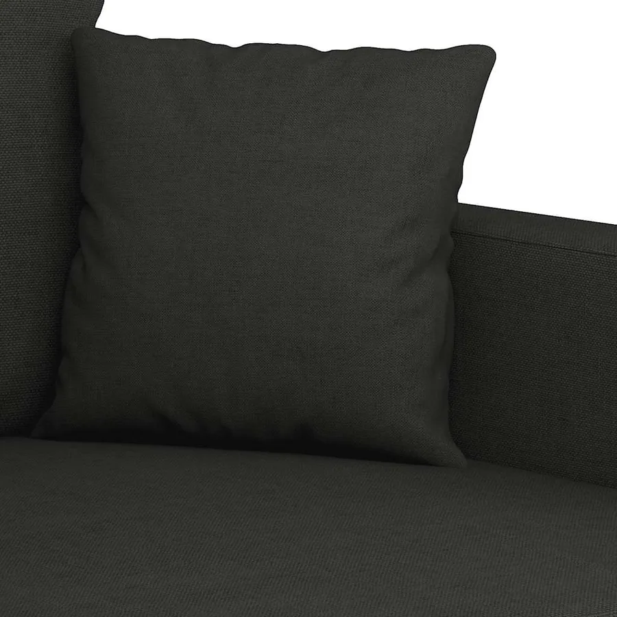 Ensemble de canapés 3 pcs avec coussins Noir Tissu - 6