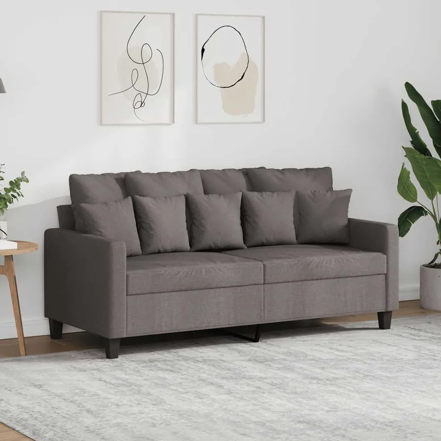 Canapé à 2 places Taupe 140 cm Tissu
