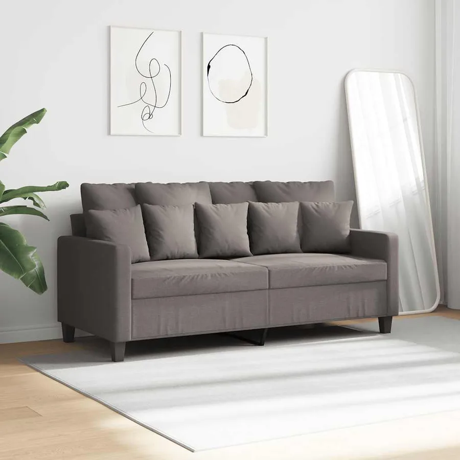 Canapé à 2 places Taupe 140 cm Tissu - 3