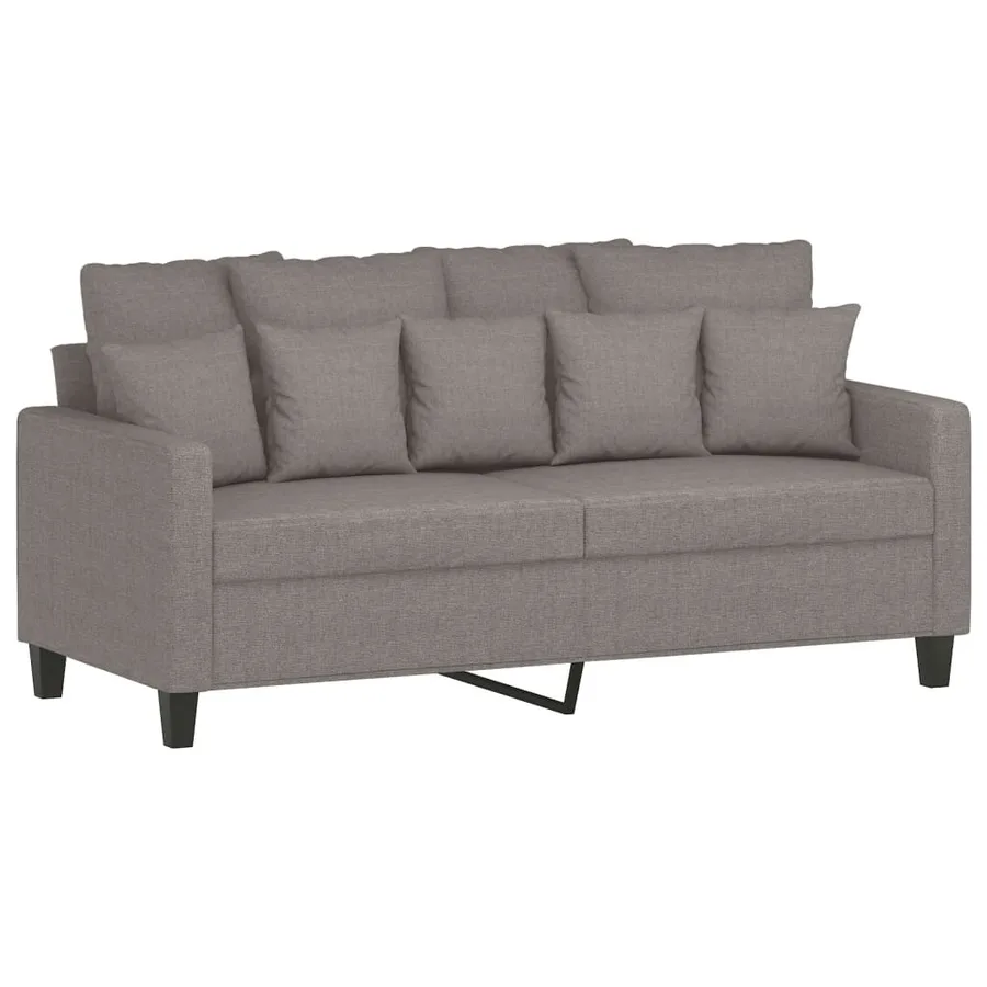 Ensemble de canapés 2 pcs avec coussins Taupe Tissu - 4