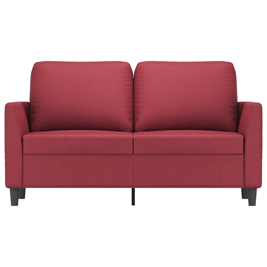 Canapé à 2 places Rouge bordeaux 120 cm Similicuir - 4