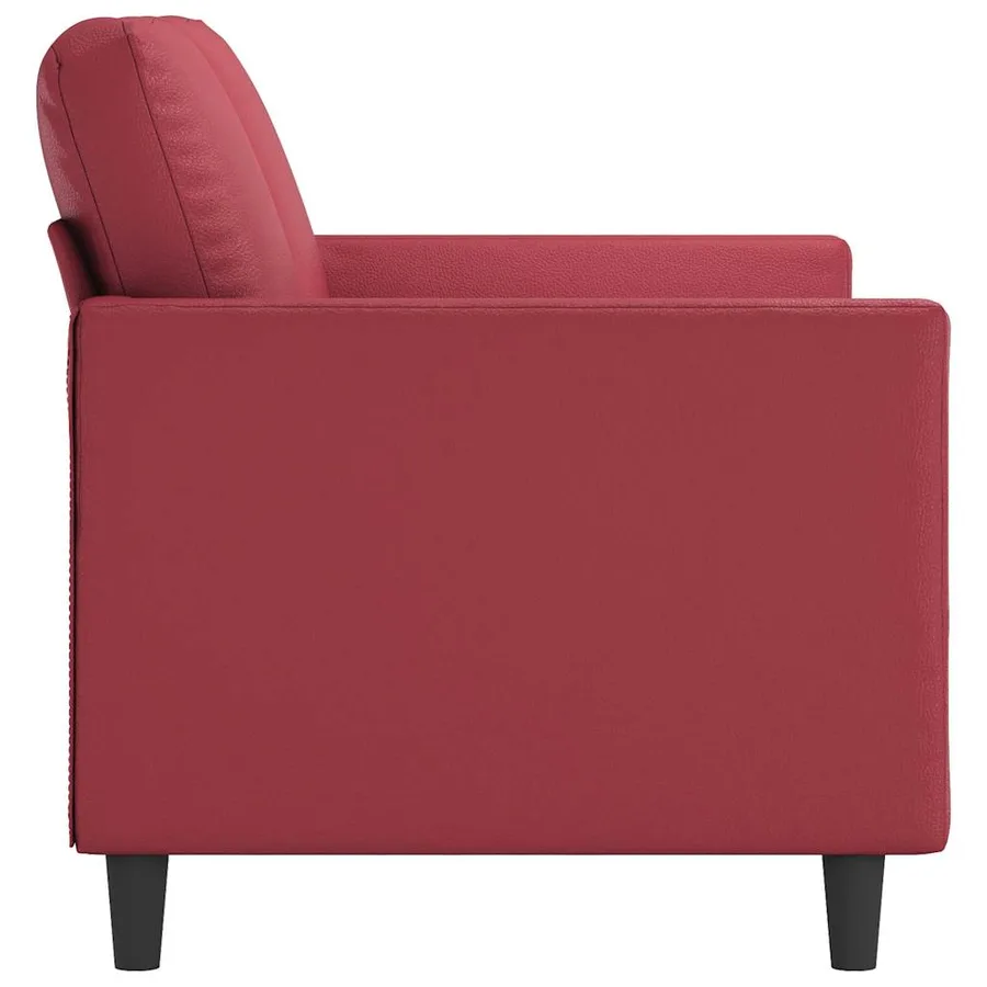 Canapé à 2 places Rouge bordeaux 120 cm Similicuir - 5