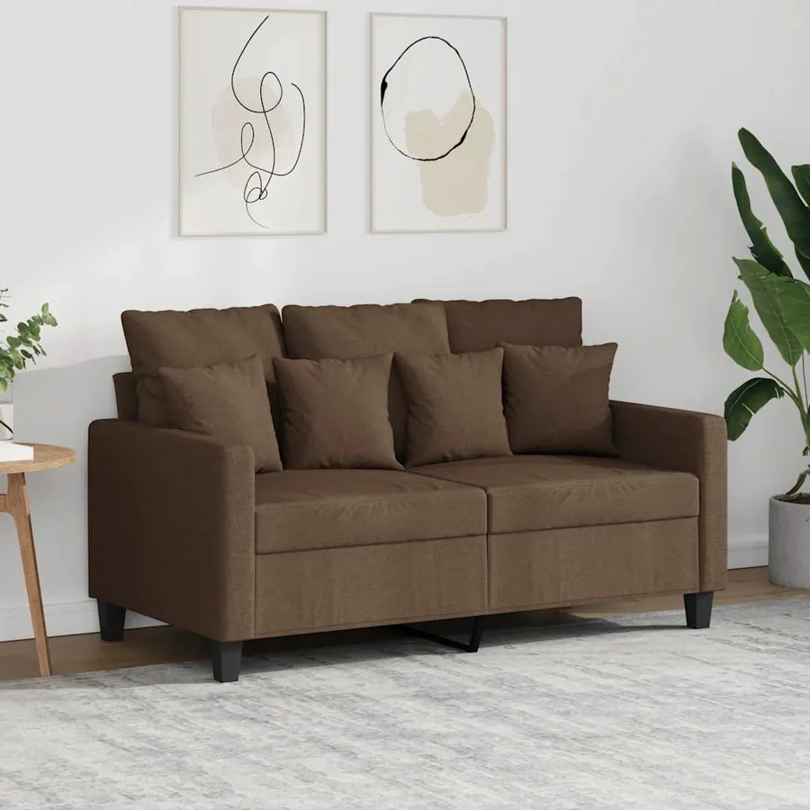Canapé à 2 places Marron 120 cm Tissu