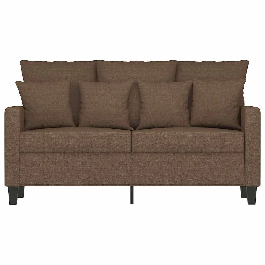 Canapé à 2 places Marron 120 cm Tissu - 4