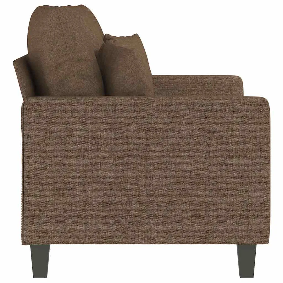 Canapé à 2 places Marron 120 cm Tissu - 5