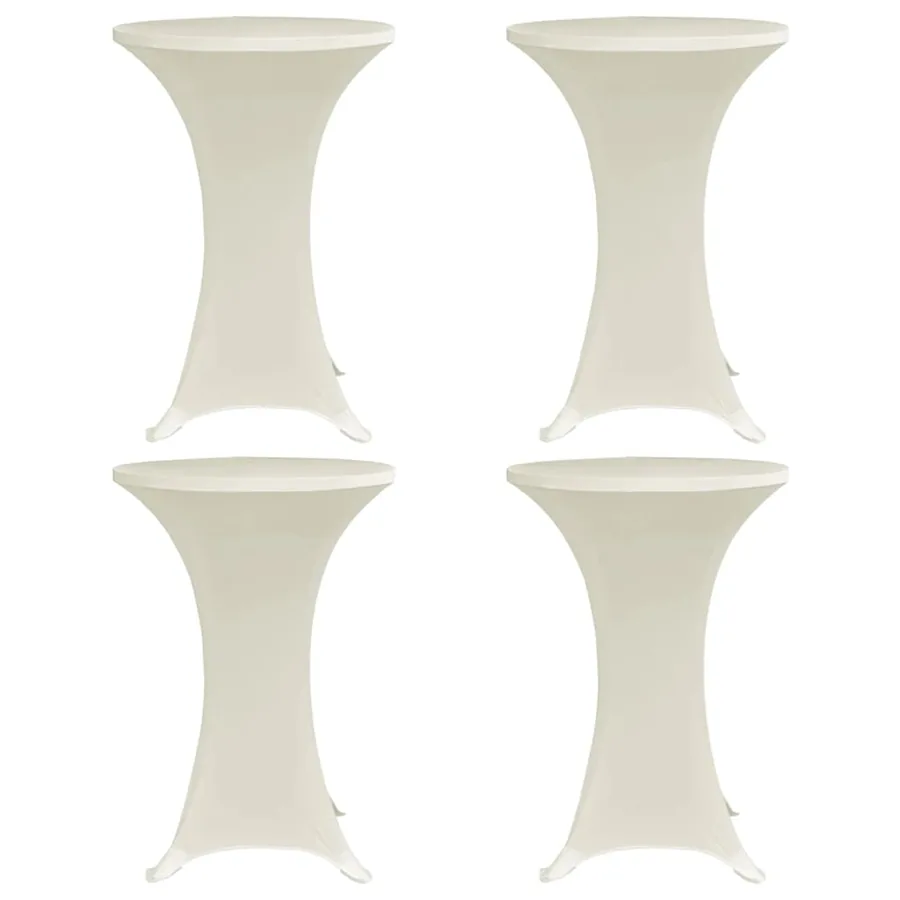 Housses élastiques de table Ø 80 cm Crème 4 pcs