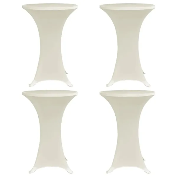 Housses élastiques de table Ø 80 cm Crème 4 pcs