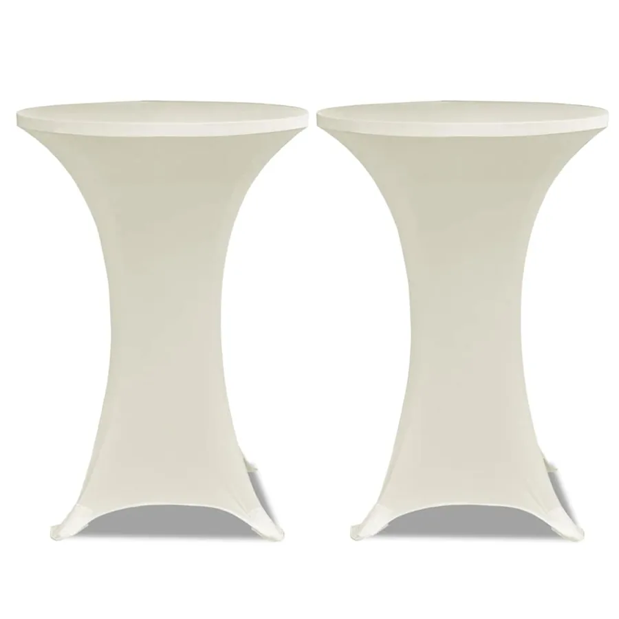 Housses élastiques de table Ø 80 cm Crème 4 pcs - 3