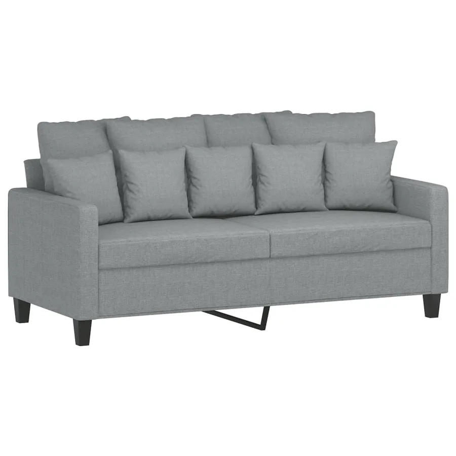 Ensemble de canapés 2 pcs avec coussins Gris clair Tissu - 4