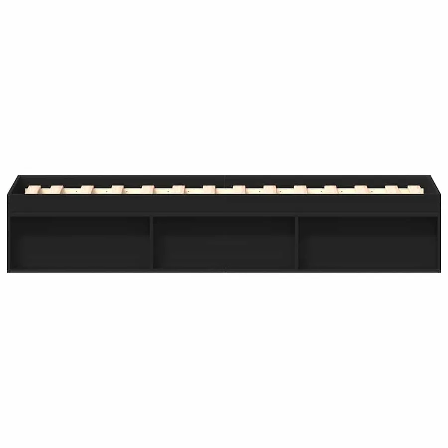 Cadre de lit sans matelas noir 100x200 cm - 6
