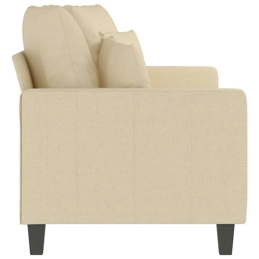 Canapé à 2 places Crème 140 cm Tissu - 5