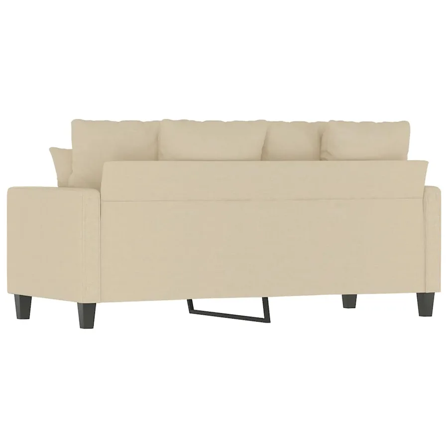 Canapé à 2 places Crème 140 cm Tissu - 6