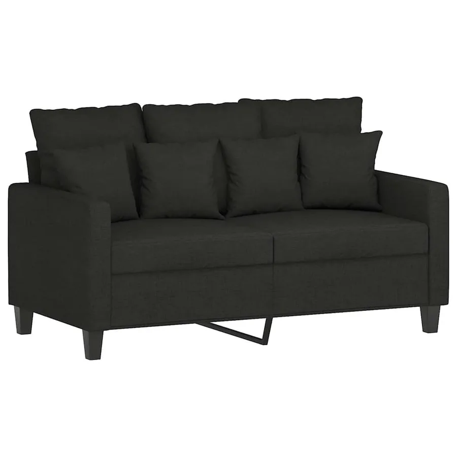 Ensemble de canapés 3 pcs avec coussins Noir Tissu - 3