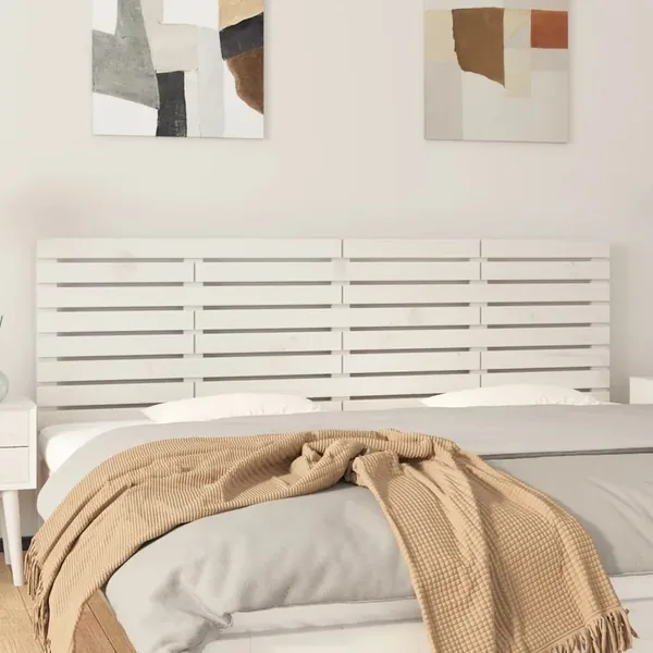 Tête de lit murale Blanc 166x3x63 cm Bois massif de pin