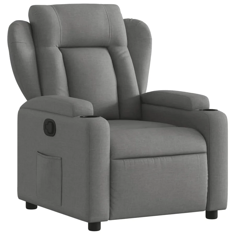 Fauteuil inclinable en tissu gris foncé - 2