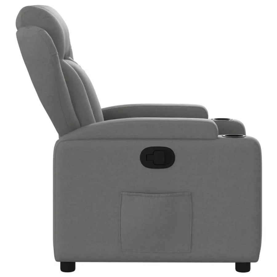 Fauteuil inclinable en tissu gris foncé - 7