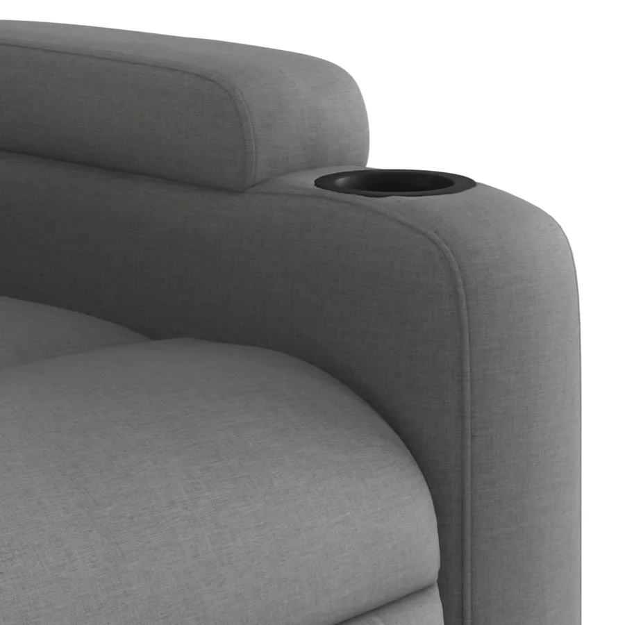 Fauteuil inclinable en tissu gris foncé - 8