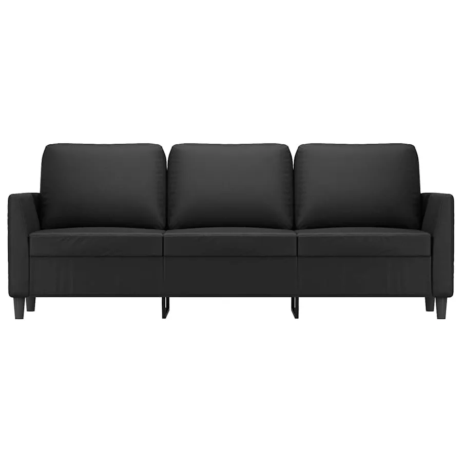 Canapé à 3 places Noir 180 cm Similicuir - 4
