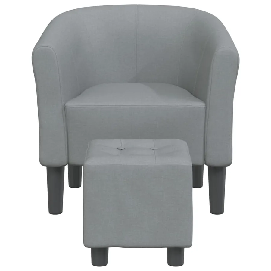 Chaise cabriolet avec repose-pied gris clair tissu - 3
