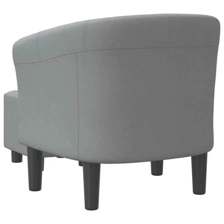 Chaise cabriolet avec repose-pied gris clair tissu - 5