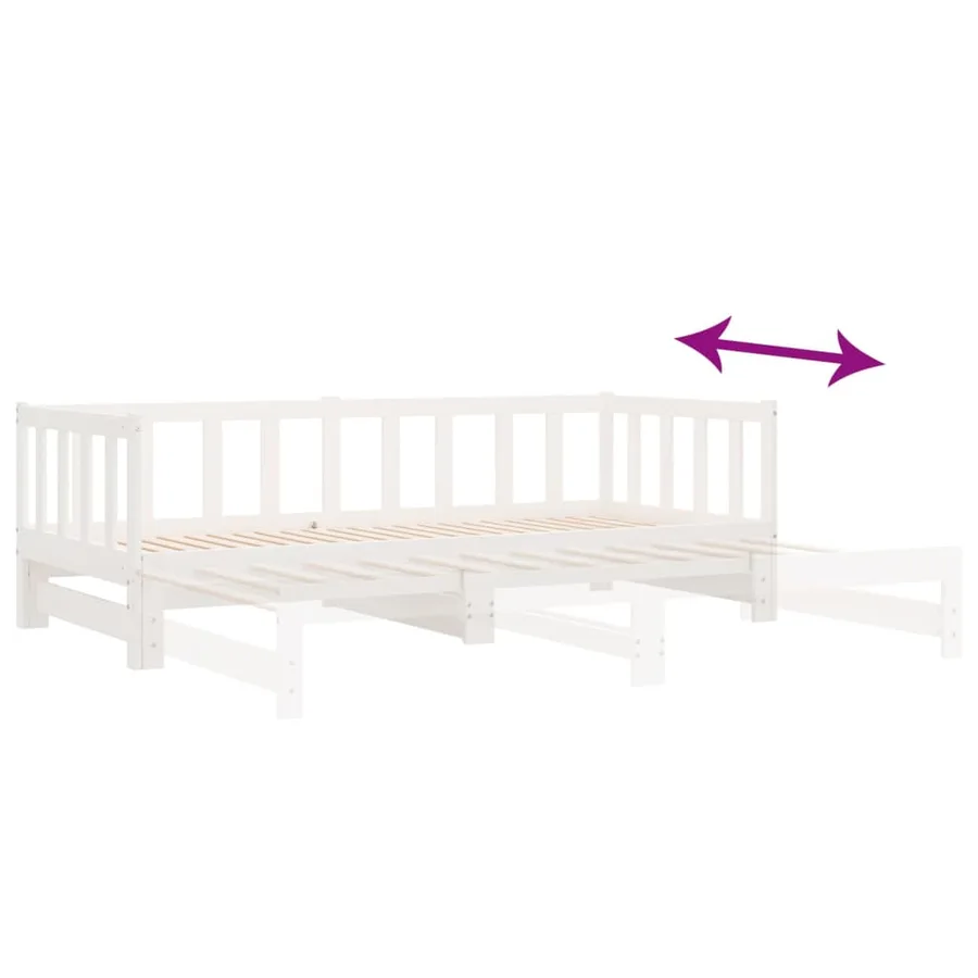 Lit de jour et lit gigogne sans matelas 80x200 cm bois massif - 9