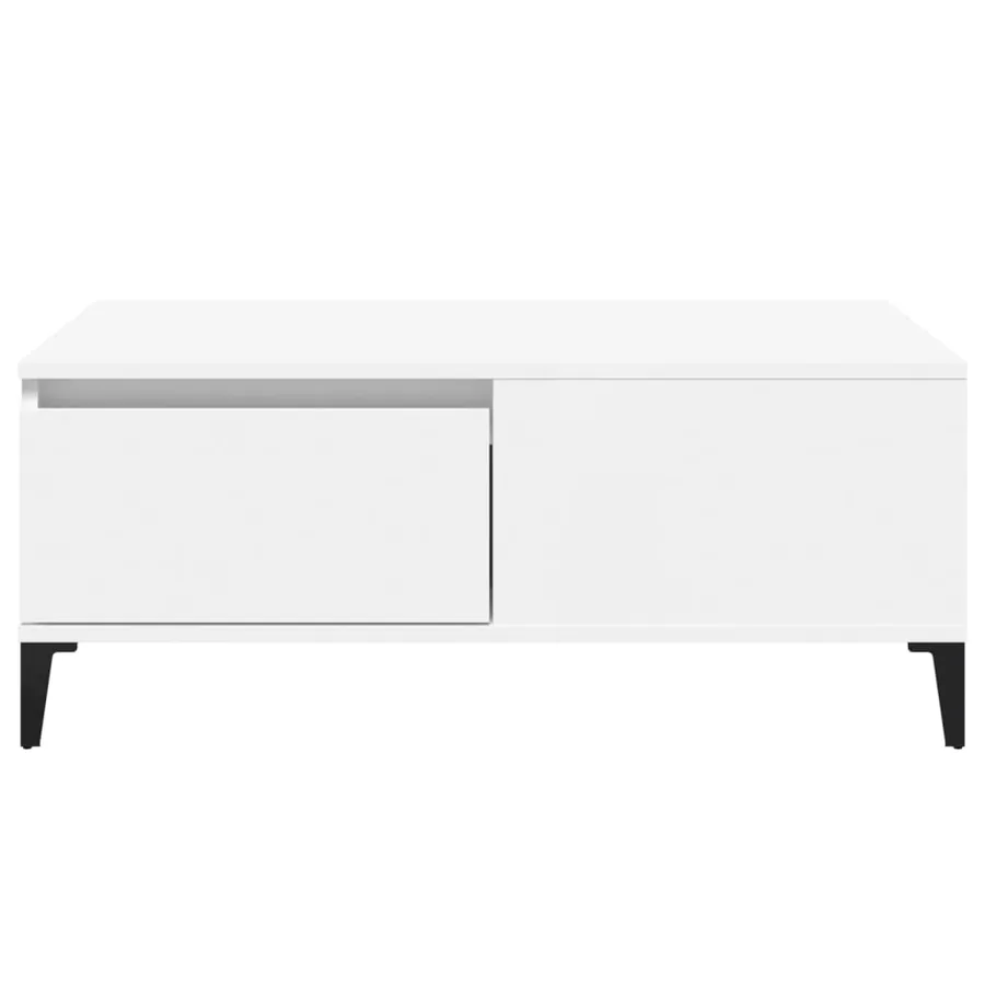 Table basse Blanc 90x50x36,5 cm Bois d'ingénierie - 6