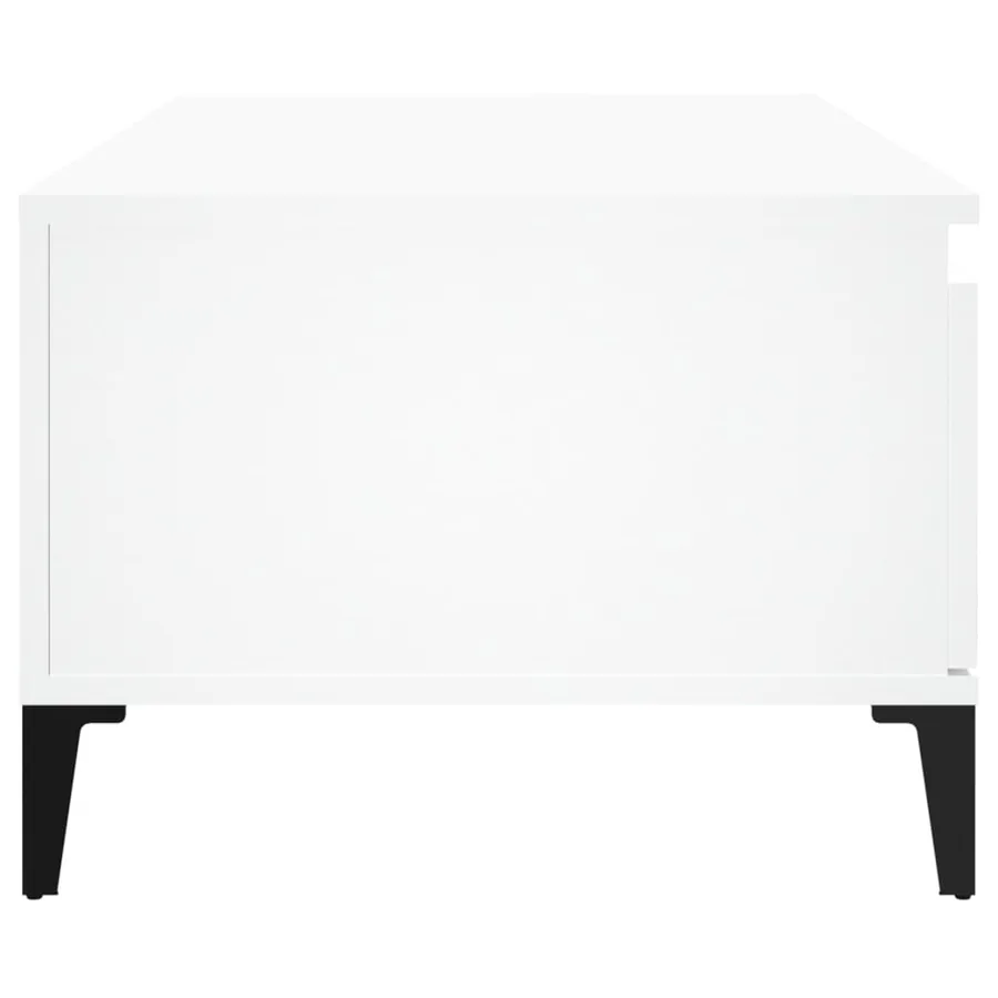 Table basse Blanc 90x50x36,5 cm Bois d'ingénierie - 8