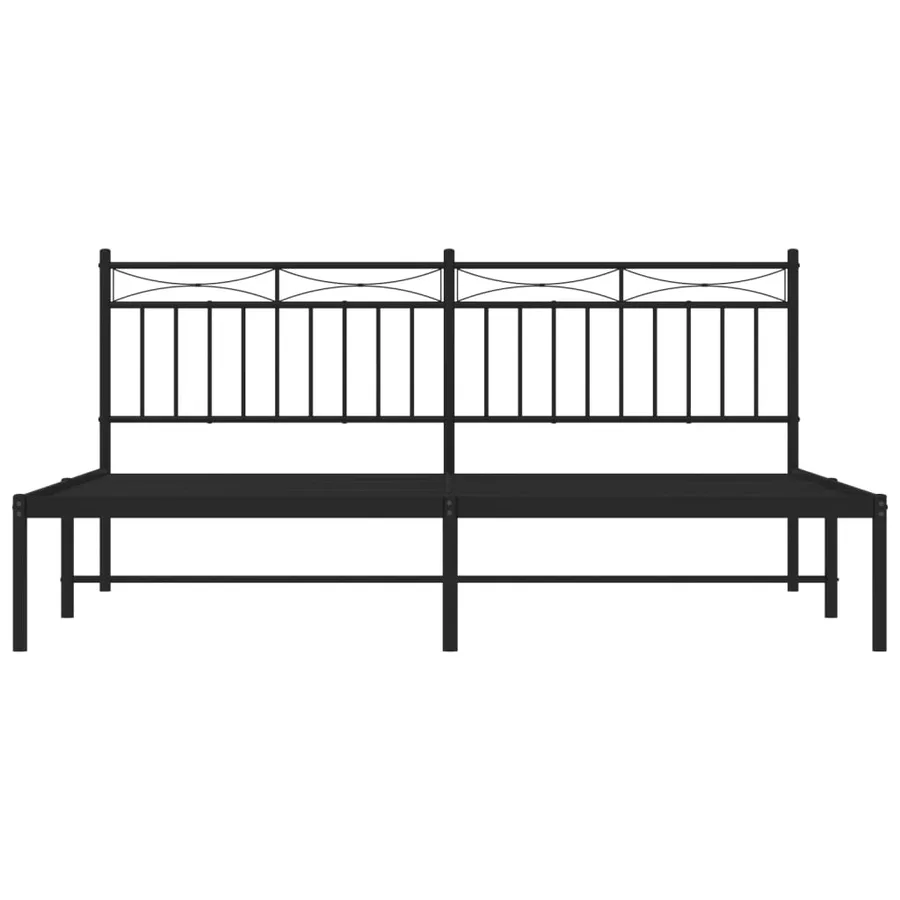 Cadre de lit métal sans matelas et tête de lit noir 180x200 cm - 5
