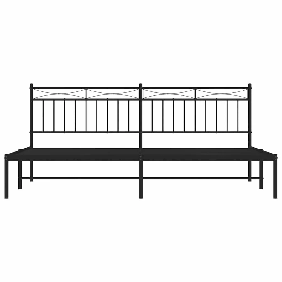 Cadre de lit métal sans matelas avec tête de lit noir 193x203cm - 6