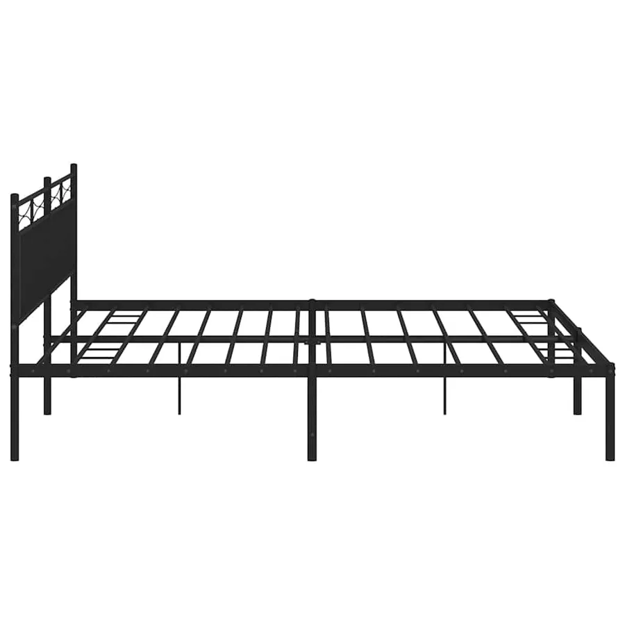 Cadre de lit métal sans matelas avec tête de lit noir 193x203cm - 7