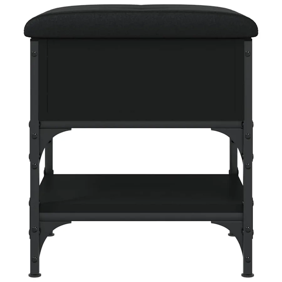 Banc à chaussures noir 42x42x45 cm bois d'ingénierie - 6