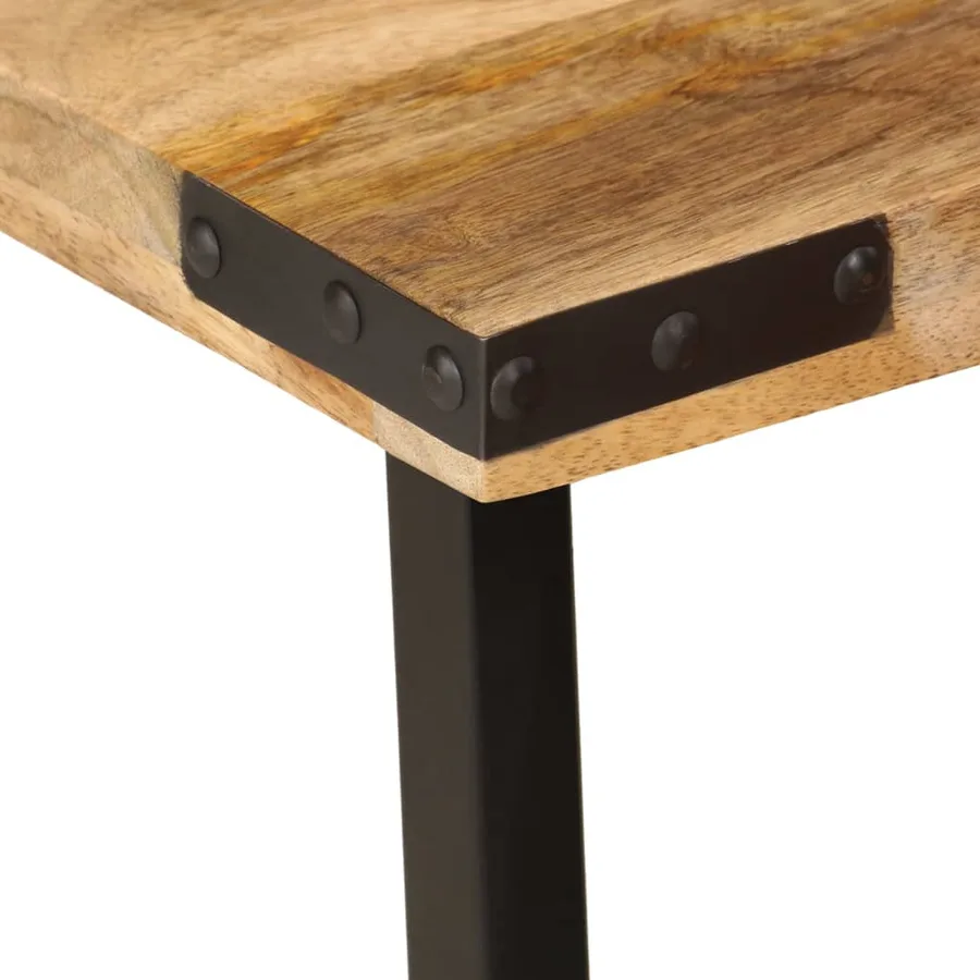 Tables basses gigognes 3 pcs bois massif de manguier et fer - 6