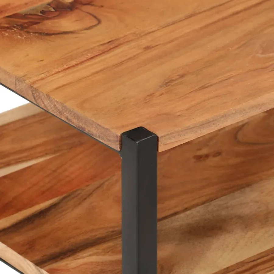 Table d’appoint 35x35x45 cm bois massif d'acacia et fer - 3