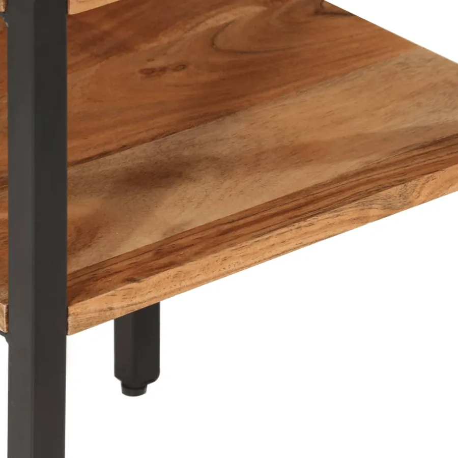 Table d’appoint 35x35x45 cm bois massif d'acacia et fer - 4