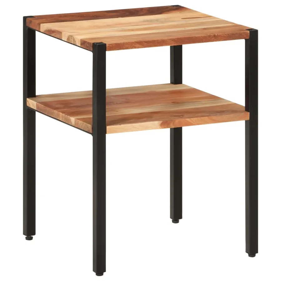 Table d’appoint 35x35x45 cm bois massif d'acacia et fer - 8