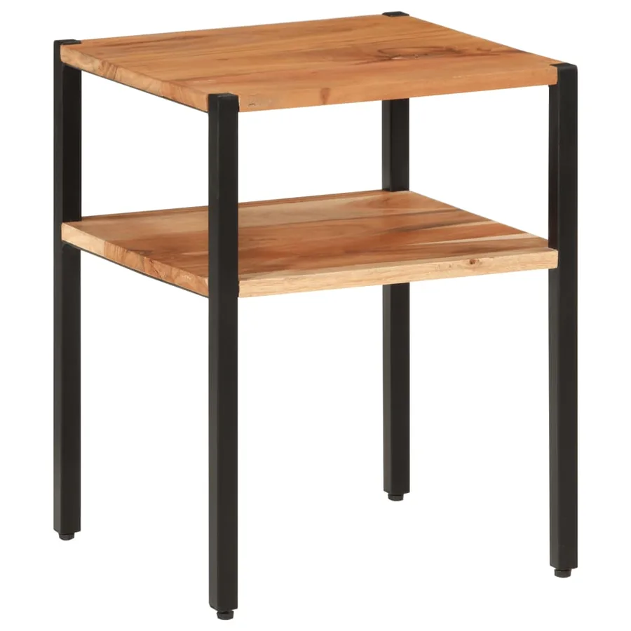 Table d’appoint 35x35x45 cm bois massif d'acacia et fer - 9