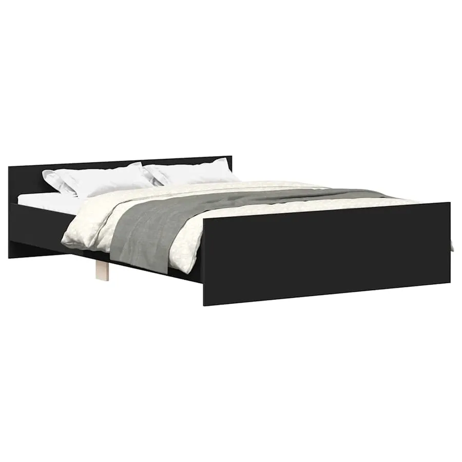 Cadre de lit sans matelas noir 140x190 cm - 2
