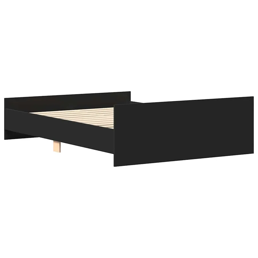 Cadre de lit sans matelas noir 140x190 cm - 6