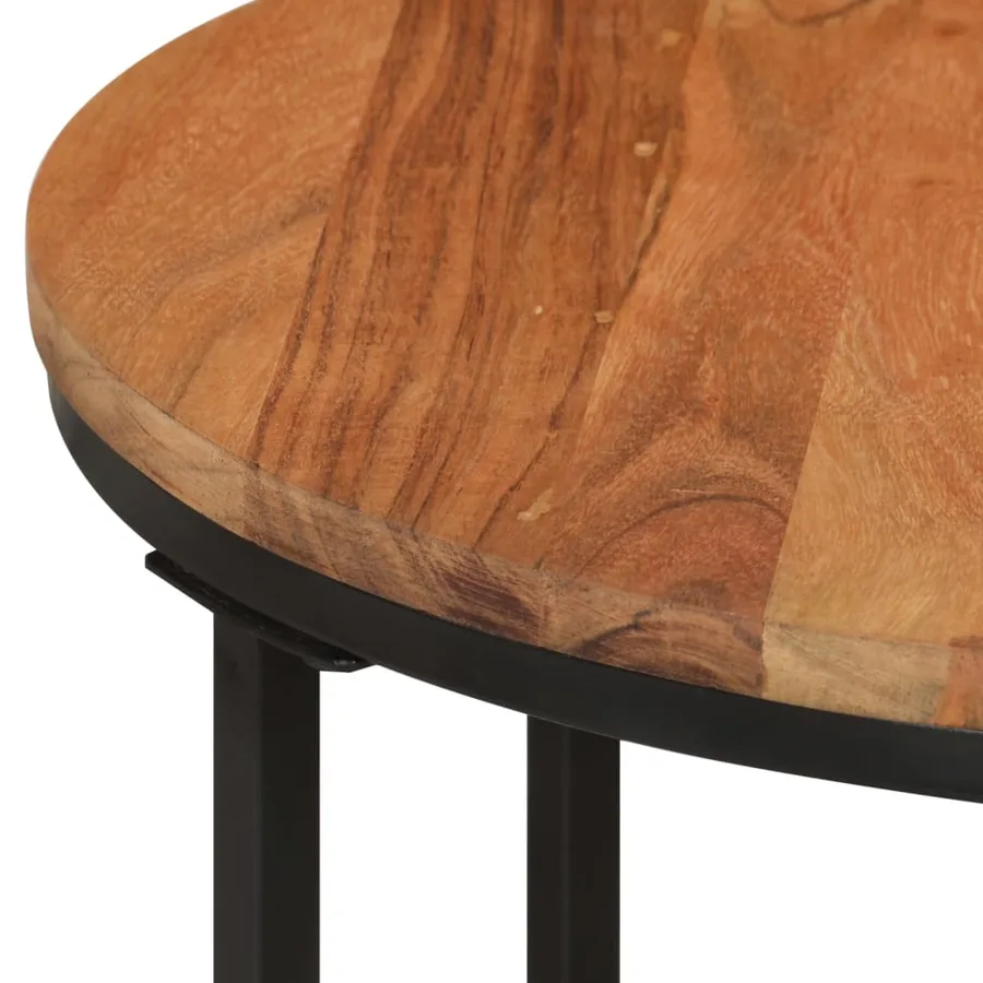 Table basse 45x45x35 cm bois massif acacia et fer - 4