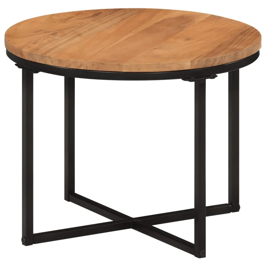 Table basse 45x45x35 cm bois massif acacia et fer - 7