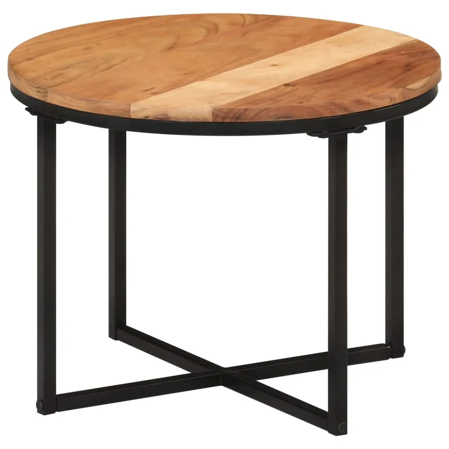 Table basse 45x45x35 cm bois massif acacia et fer - 8