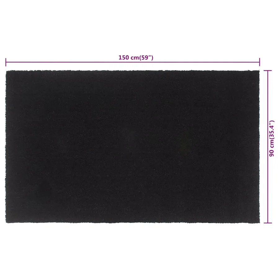 Tapis de porte noir 90x150 cm fibre de coco touffeté - 7