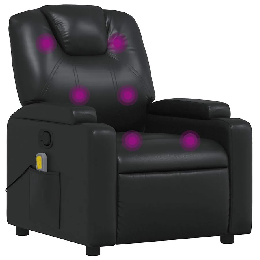 Fauteuil de massage inclinable Noir Similicuir - 2