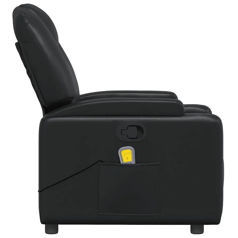 Fauteuil de massage inclinable Noir Similicuir - 6