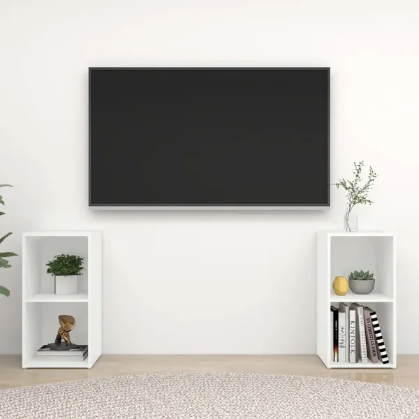 Meubles TV 2 pcs Blanc 72x35x36,5 cm Bois d'ingénierie