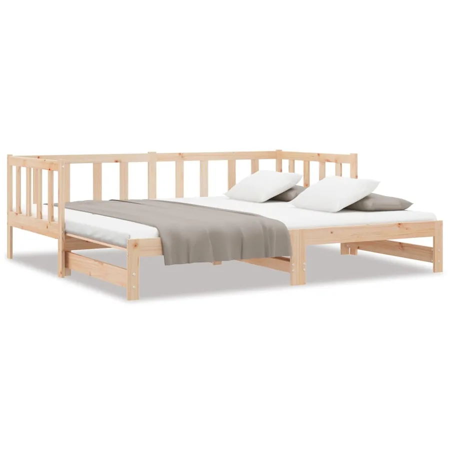 Lit de jour et lit gigogne sans matelas 90x190 cm bois massif - 2