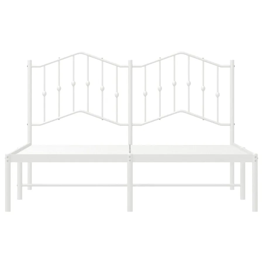 Cadre de lit métal sans matelas et tête de lit blanc 150x200 cm - 6