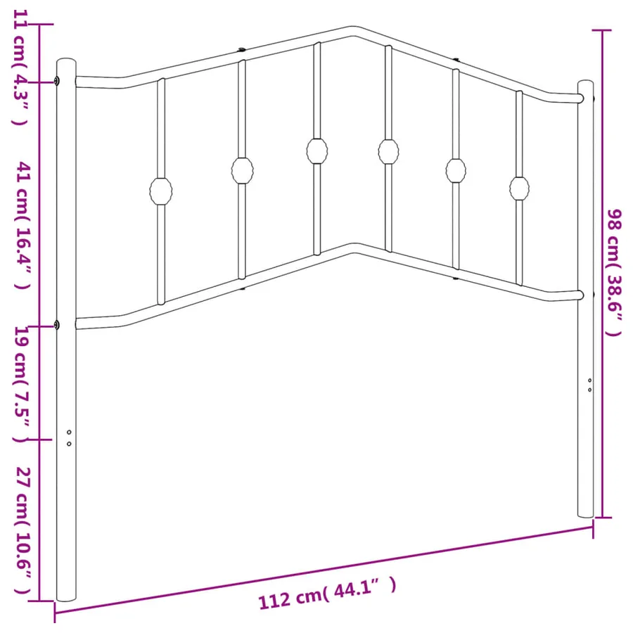 Tête de lit de remplacement métal blanc 100 cm - 6