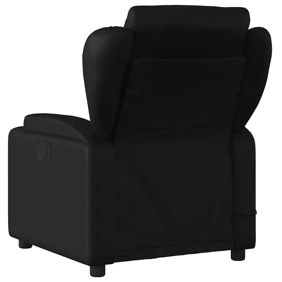 Fauteuil de massage inclinable noir similicuir - 4