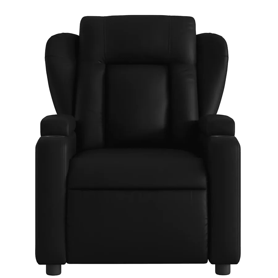 Fauteuil de massage inclinable noir similicuir - 7